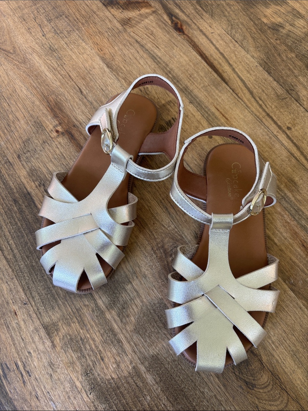 Girls Cupcake Couture Gold Velcro Sandals